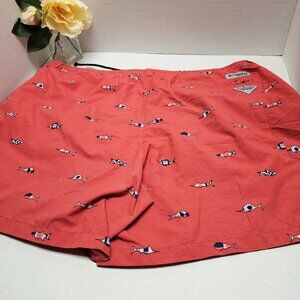 Columbia Mens Swim Trunks Pockets PFG Sword Fish Sharks Mesh Omni Shade XL